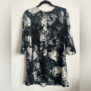 Aritzia Wilfred Myosotis Long Sleeve Floral Pockets A-Line Dress XS